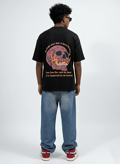 Fire Skull - Oversized T-Shirt - (FL005)